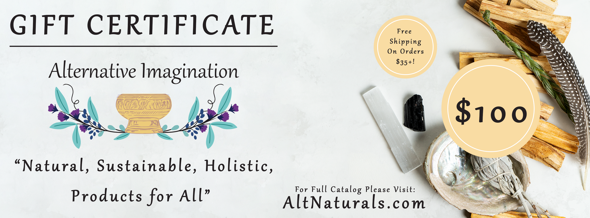 Gift Card to AltNaturals.com