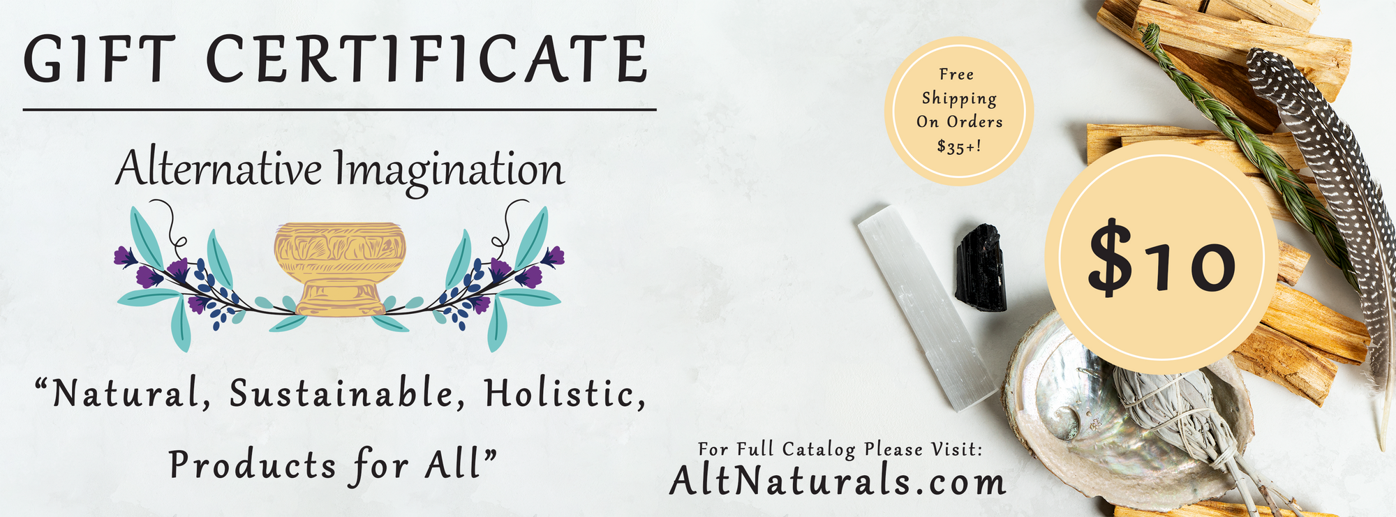 Gift Card to AltNaturals.com