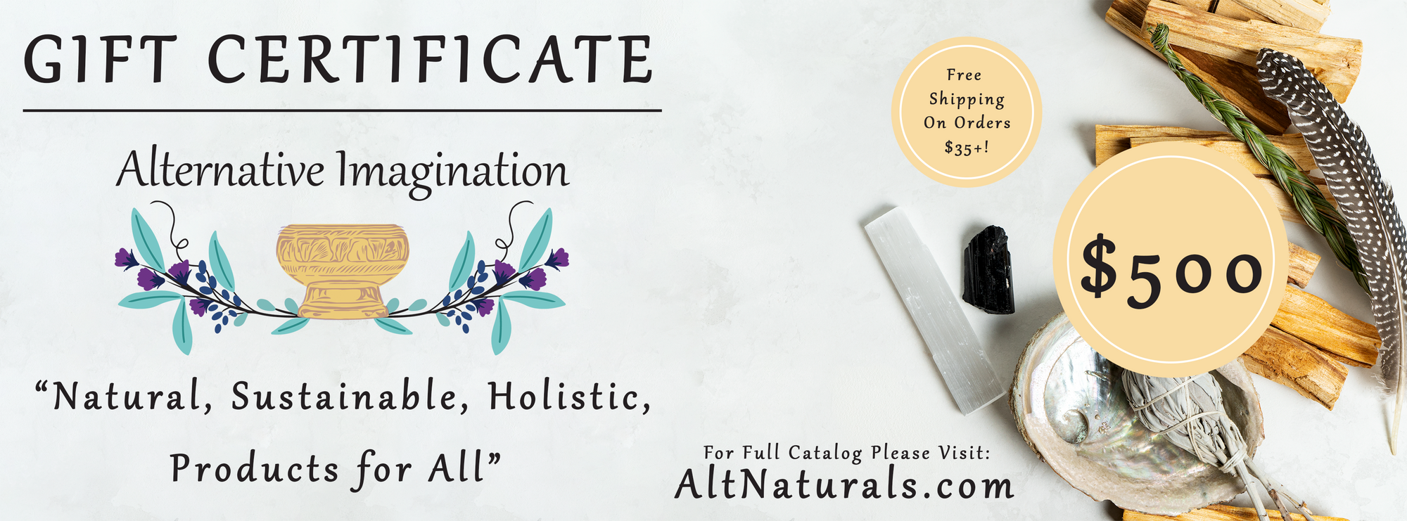 Gift Card to AltNaturals.com