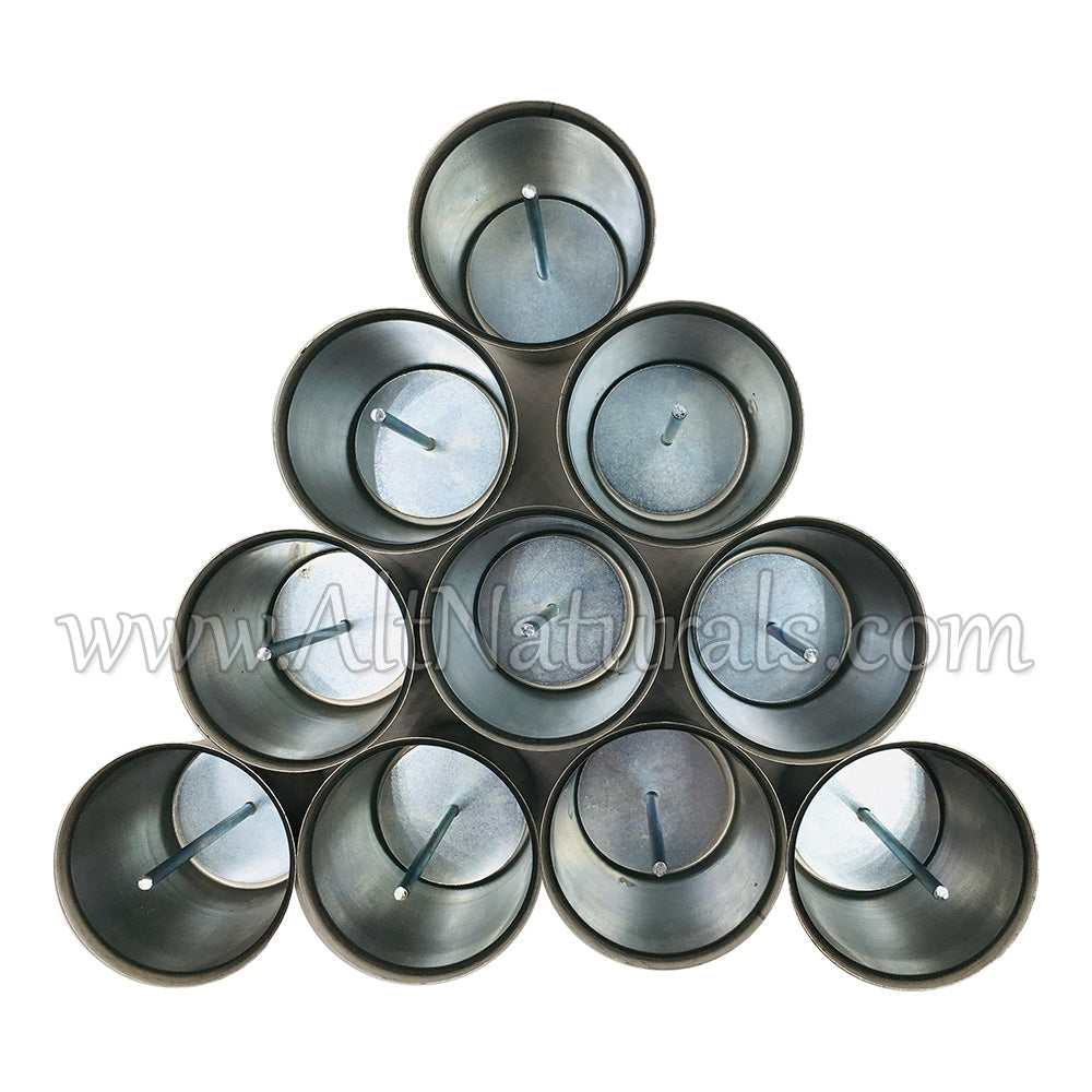 Seamless Steel Flared Votive Molds with Wick Pins (10 Molds with Pins)