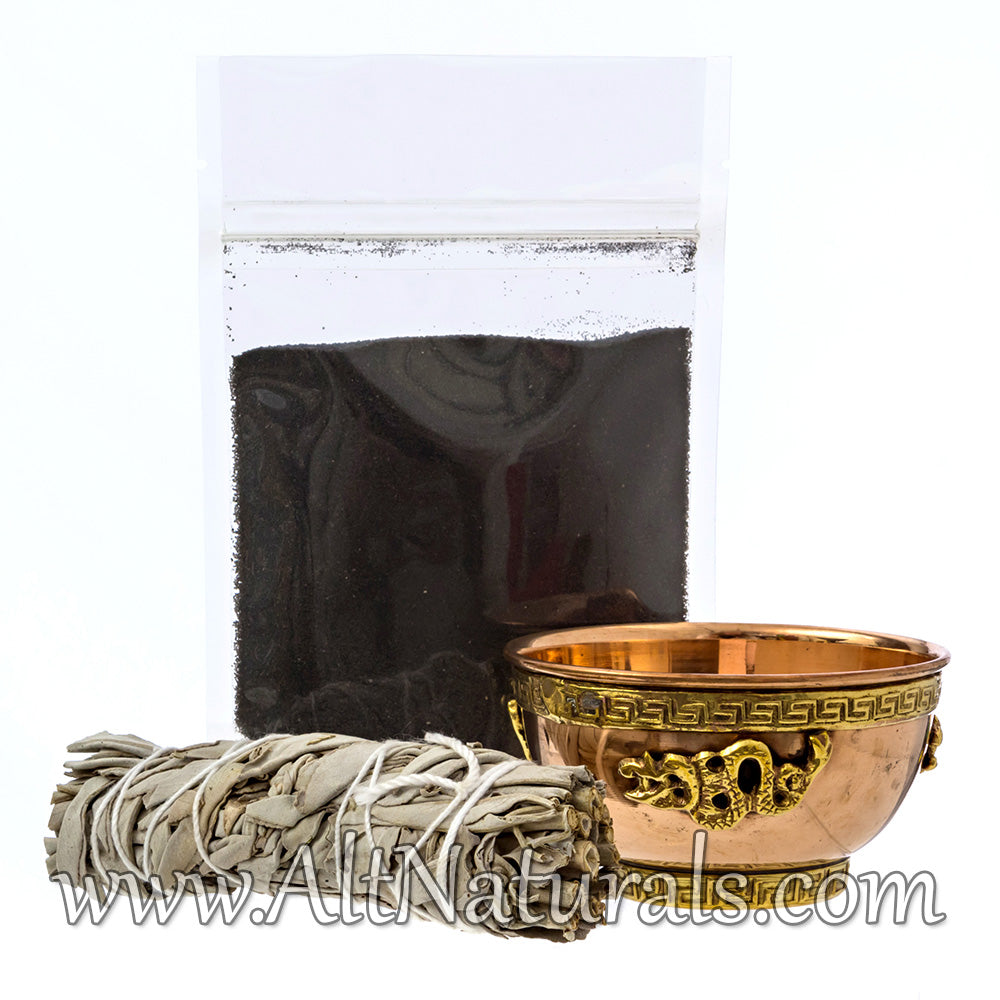 Dragon Copper Offering Bowl Kit with Sage